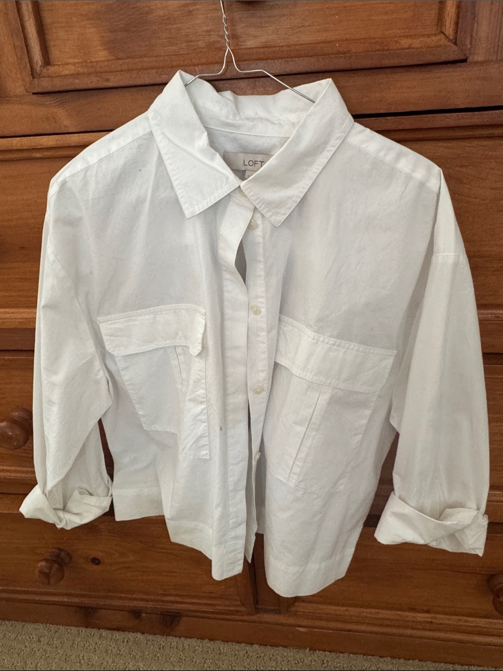 LOFT White Button-Front Girls' Shirt